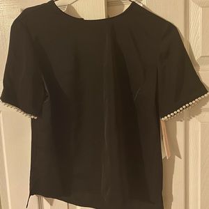 Pearls on sleeves blouse